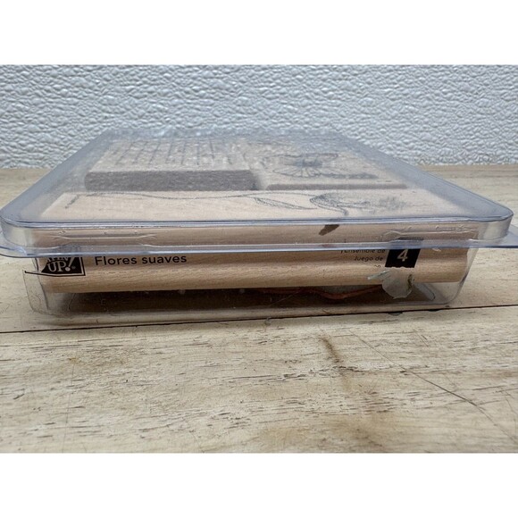 Stampin Up Flores Suaves Set Of 4 Wood Mounted Rubber Stamps - Picture 3 of 5